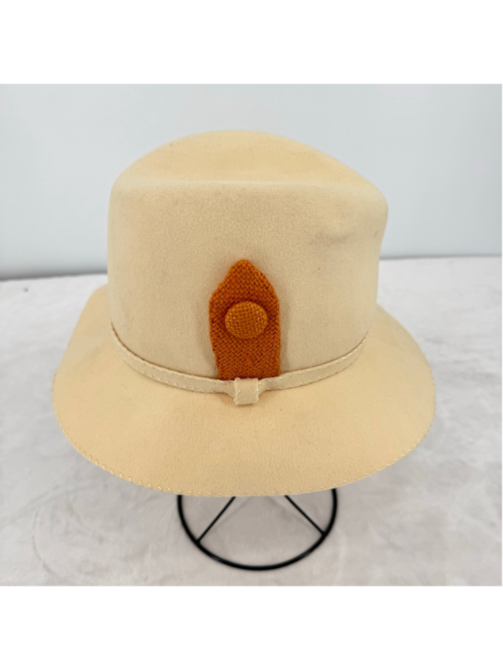 Vintage Cream Women's Fedora Hat By Desi New York 100% Wool Midcentury Retro